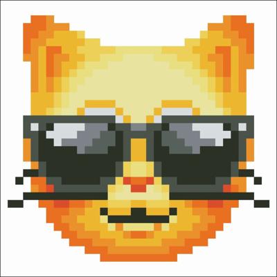 Diamond Dotz diamond painting cool cat 10x10 cm