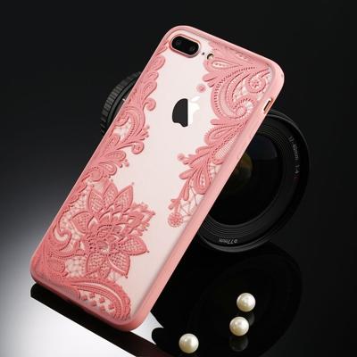 iPhone 7 Plus & 8 Plus Kunstig bloemen patroon transparant TPU back cover Hoesje (E)