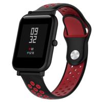 Dubbele kleur siliconen Sport polsband voor Huawei Watch serie 1 18mm (zwart-rood)