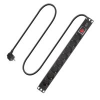 ACT PD3005 Stekkerdoos PDU 19" CEE7/7 8-voudig Type F | H05VV-F 3G1.5 | Zwart | 2,5 meter - thumbnail