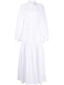 ERMANNO FIRENZE robe en coton à détails de dentelle - Blanc