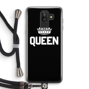 Queen zwart: Samsung Galaxy J8 (2018) Transparant Hoesje met koord