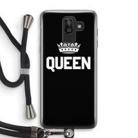 Queen zwart: Samsung Galaxy J8 (2018) Transparant Hoesje met koord