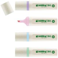 Edding Textmarker Highlighter 24 EcoLine 4-24-4-1000 Pastelviolet, Pastelgroen, Pastelroze, Pastelblauw 2 mm, 5 mm 4 stuk(s) - thumbnail