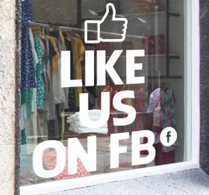 Bedrijfssticker Like us on Facebook