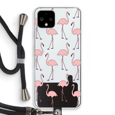 Anything Flamingoes: Pixel 4 Transparant Hoesje met koord