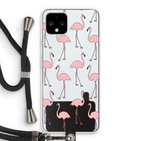 Anything Flamingoes: Pixel 4 Transparant Hoesje met koord