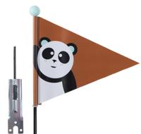 PexKids Beveiligingsvlag panda braun met een panda -print