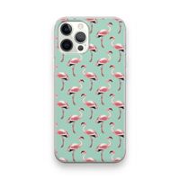 Flamingoprint groen: iPhone 12 Pro Transparant Hoesje