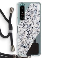 Gespikkelde marmer: Sony Xperia 5 III Transparant Hoesje met koord