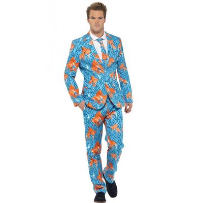 Verkleedkleding heren maatpak goudvissen
