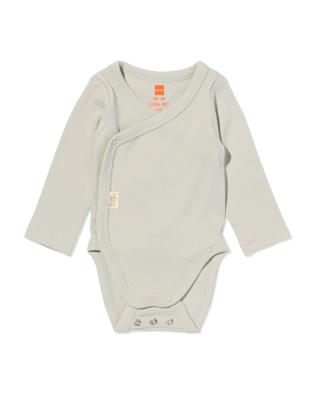 HEMA Newborn meegroei overslagromper rib lichtgroen (lichtgroen)