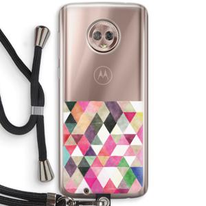Gekleurde driehoekjes: Motorola Moto G6 Transparant Hoesje met koord