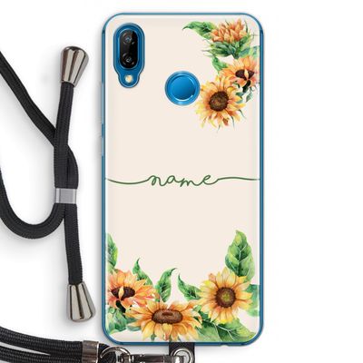 Zonnebloemen: Huawei P20 Lite Transparant Hoesje met koord
