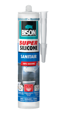 Super Silicone Sanitair Transparant Koker 300 ml - Bison