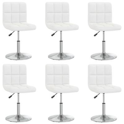 Eetkamerstoelen 6 st kunstleer wit