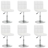 Eetkamerstoelen 6 st kunstleer wit