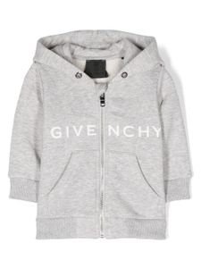 Givenchy Kids hoodie zippé à logo imprimé - Gris