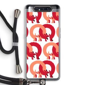 Dogs: Samsung Galaxy A80 Transparant Hoesje met koord