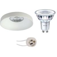 Philips LED Spot Set - GU10 - Inbouw Rond - Mat Wit - Ø82mm - 4W - Warm Wit 3000K - Dimbaar