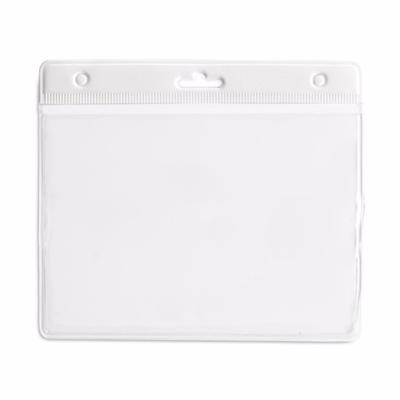 Multipack van 10x stuks Badgehouders - wit - 11,5 x 9,5 cm - voor aan een lanyard of keycord