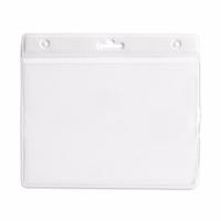 Multipack van 10x stuks Badgehouders - wit - 11,5 x 9,5 cm - voor aan een lanyard of keycord Multipack van 10x stuks Badgehouders - wit - 11,5 x 9,5 cm - voor aan een lanyard of keycord