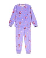HEMA Kinderpyjama Velours Bloemen Lila (lila)