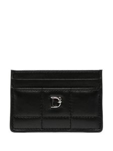 DSQUARED2 porte-cartes matelassé à plaque D2 - Noir