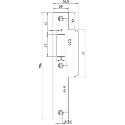 Nemef sluitplaat p649/47 RVS draairichting 1-3 korte lip