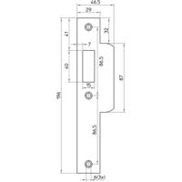 Nemef sluitplaat p649/47 RVS draairichting 1-3 korte lip