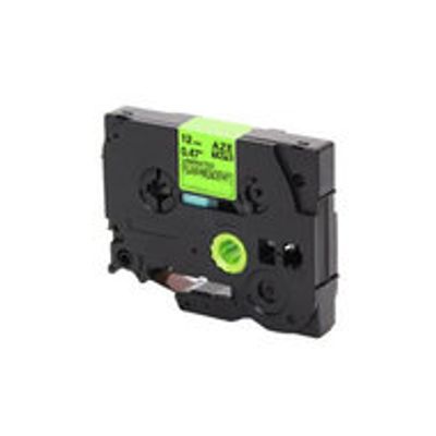 Huismerk Brother TZe-D31 Labeltape 12mm Zwart op Fluoriserend Groen