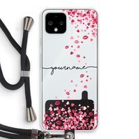 Hartjes en kusjes: Pixel 4 Transparant Hoesje met koord
