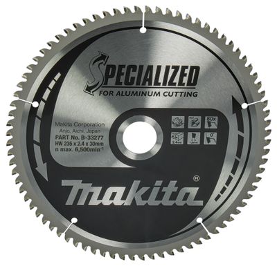 Makita Accessoires Cirkelzaagblad | Aluminium | 235X30X2,4 80T 0G - B-33277