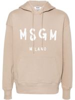 MSGM hoodie en coton à logo imprimé - Tons neutres