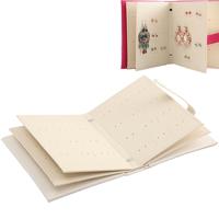 Boekvorm creatieve draagbare oor Stud Oorbellen display rack sieraden opbergdoos (wit)