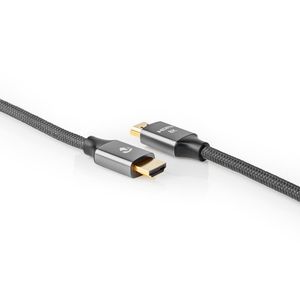 Nedis Ultra High Speed ??HDMI-Kabel | 48 Gbps | 1 m | 6.3 mm / Gun Metal Grijs | 1 stuks - CVTB35000GY10 CVTB35000GY10