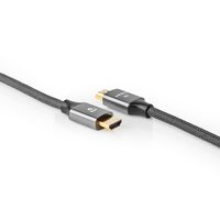 Ultra High Speed HDMI-Kabel | HDMI-Connector - HDMI-Connector | Gun Metal Grey | Gevlochten - thumbnail