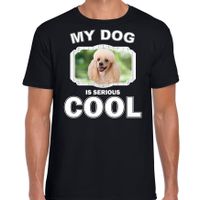 Honden liefhebber shirt Poedel my dog is serious cool zwart voor heren