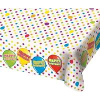 Tafelkleed Happy Birthday - 180 x 130 cm - plastic - tafellaken - verjaardag versiering