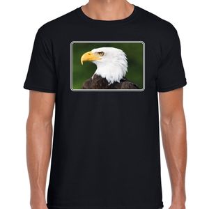 Dieren t-shirt met roofvogel arend foto zwart voor heren