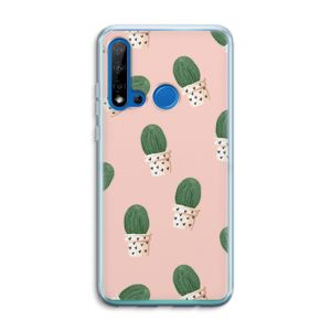 Cactusprint roze: Huawei P20 Lite (2019) Transparant Hoesje