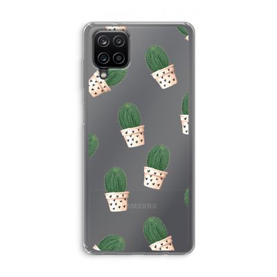 Cactusprint roze: Samsung Galaxy A12 Transparant Hoesje