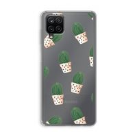 Cactusprint roze: Samsung Galaxy A12 Transparant Hoesje