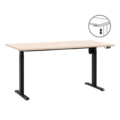 Leen Bakker - Bureau Homeworx Zit/sta Elektrisch Verstelbaar - Eikenkleur/zwart - 75/118x160x80 Cm - Metaal/Hout - Beige