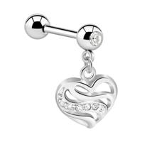 Jeweled Barbell with Charm Chirurgisch staal 316L / Belegde messing Barbells