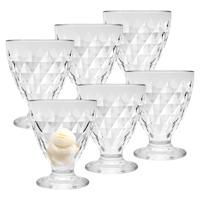 Urban Living IJscoupes/ijsschaaltjes - 9x stuks - 280 ml - glas - met relief