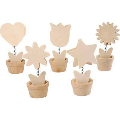 Creativ Company Versier je houten memoclip bloem, 10st.
