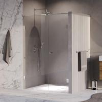BRAUER Void Carving Nisdeur - 2-delig - 140x200cm - 70cm draaideur aan muur - glascoating - omkeerbaar - helder glas - Chroom GS-VOCN2H7070200CE
