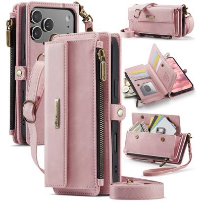 Caseme iPhone 17 Pro Max hoesje - portemonnee tasje - Lichtroze