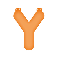 Oranje opblaasbare letter Y
